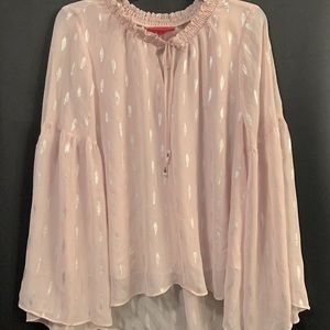 Jennifer Lopez Pink Flared Blouse